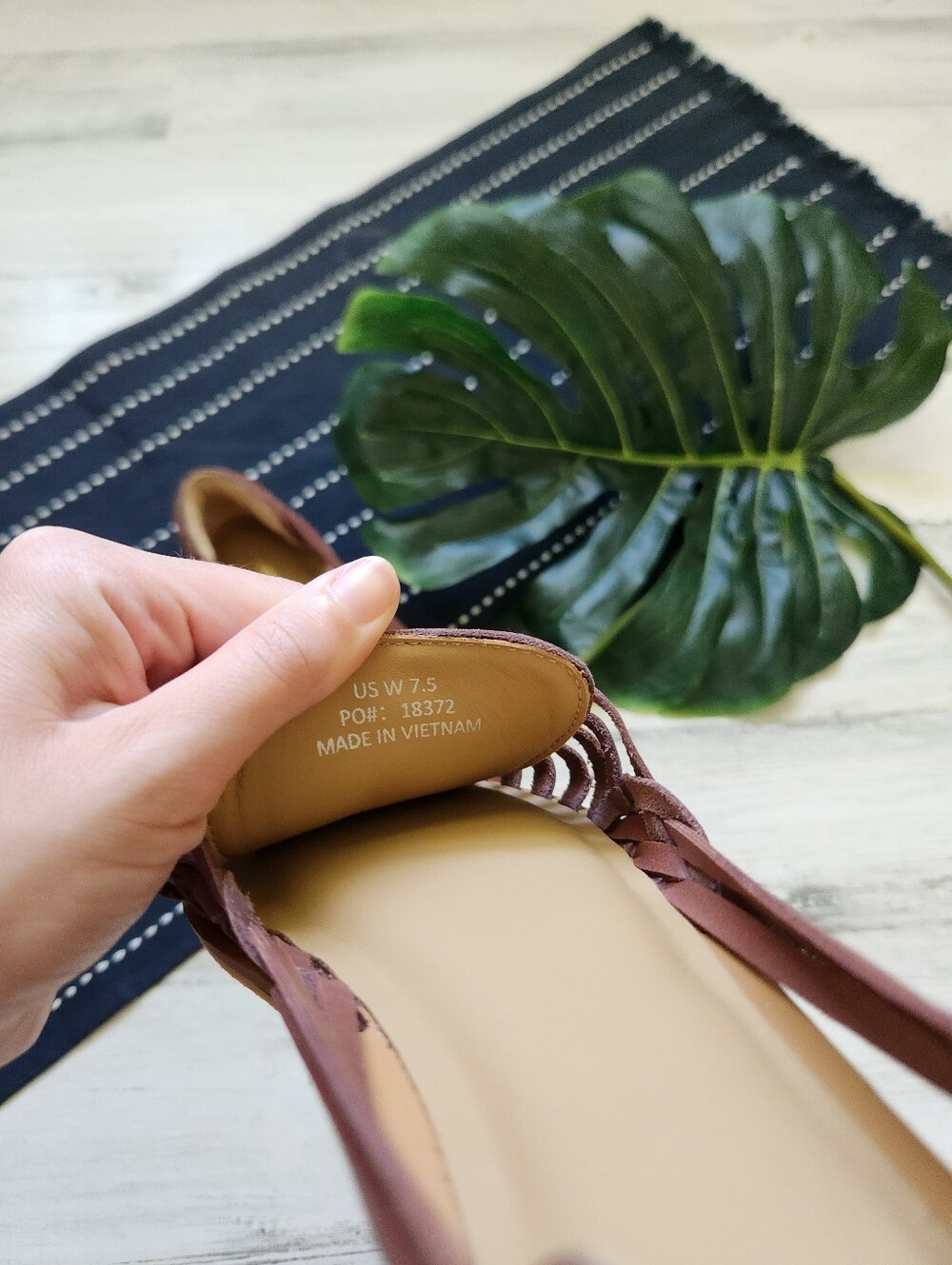 Quince Leather Huarache Flats Shoes Brandy Color Size 7.5 - Picture 5 of 5